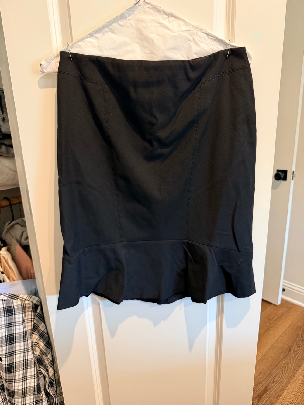 White House Black Market Black Pencil Skirt with Fluted Hem